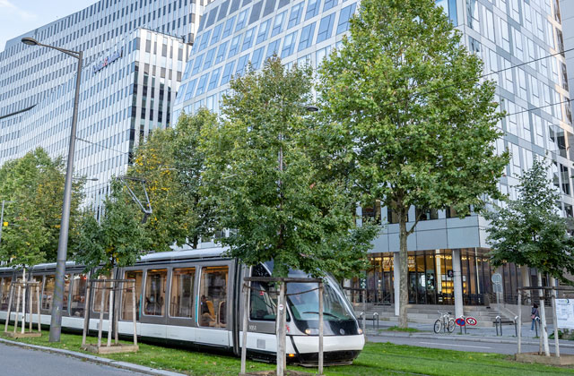 vue du tram dans le quartier archipel