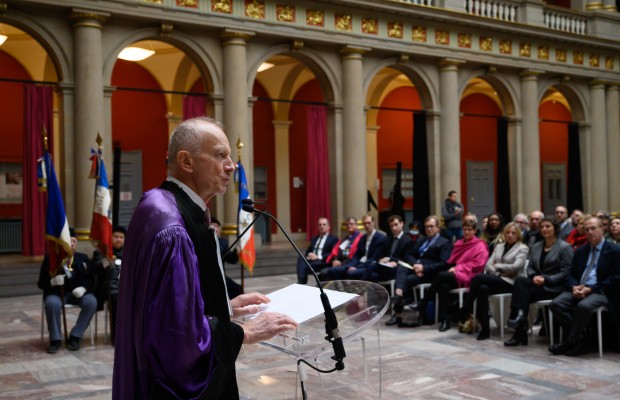 150 personnes se sont réunies au Palais universitaire ce samedi 25 novembre pour la commémoration de la rafle des étudiants strasbourgeois du 25 novembre 1943.