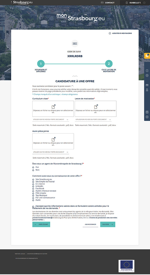 Comment candidater : Candidature 2