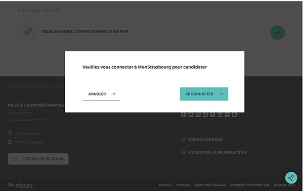 Comment candidater : Connexion