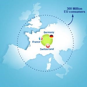 Territoire d'application Nextmed (France Allemagne Suisse)